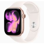 Apple Watch Series 11 GPS — 42mm Rose Gold Aluminum Case — Light Blush Sport Band S/M (MEU04LW/A)