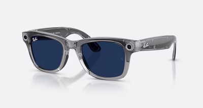 Ray-Ban Meta Wayfarer Gen 2 RW4012 Shiny Transparent Grey Transition Sapphire